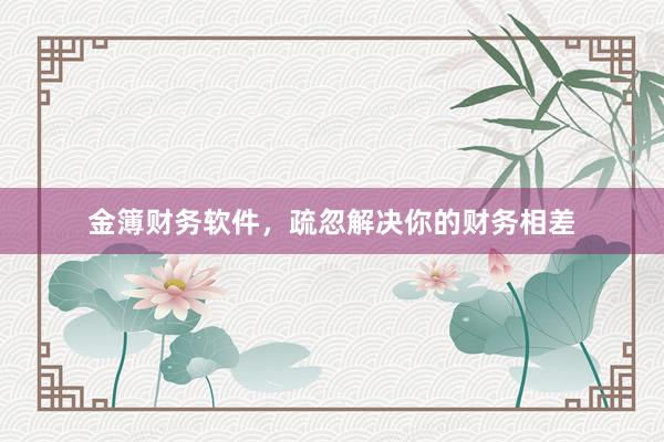 金簿财务软件，疏忽解决你的财务相差